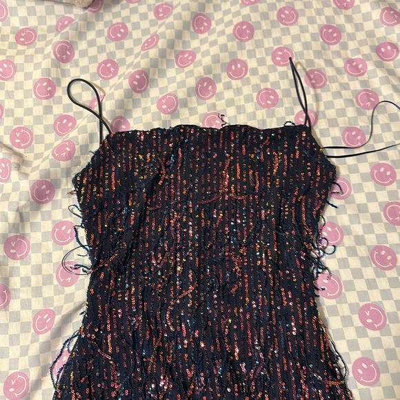 HOCO!! Navy blue homecoming dress w/ sequins - Picture 2 of 4